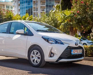 Front view of a rental Toyota Yaris in Budva, Montenegro ✓ Car #486. ✓ Automatic TM ✓ 48 reviews.