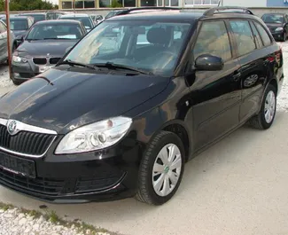 Front view of a rental Skoda Fabia Combi in Burgas, Bulgaria ✓ Car #1654. ✓ Manual TM ✓ 0 reviews.