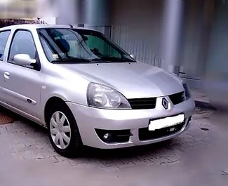 Front view of a rental Renault Symbol at Burgas Airport, Bulgaria ✓ Car #1845. ✓ Manual TM ✓ 2 reviews.
