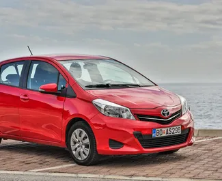 Front view of a rental Toyota Yaris in Budva, Montenegro ✓ Car #1140. ✓ Automatic TM ✓ 16 reviews.