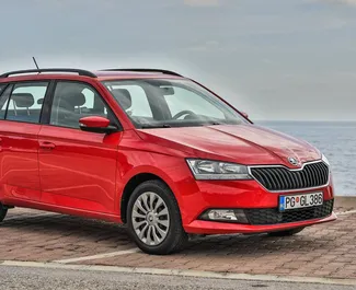 Front view of a rental Skoda Fabia Combi in Budva, Montenegro ✓ Car #2008. ✓ Automatic TM ✓ 19 reviews.