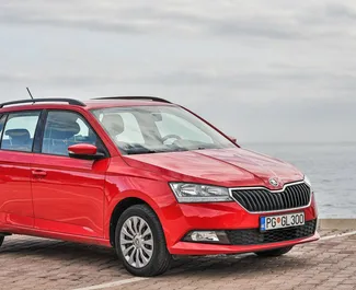 Front view of a rental Skoda Fabia Combi in Budva, Montenegro ✓ Car #2009. ✓ Automatic TM ✓ 14 reviews.