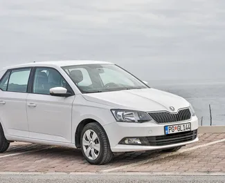 Front view of a rental Skoda Fabia in Budva, Montenegro ✓ Car #2007. ✓ Automatic TM ✓ 39 reviews.