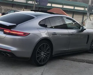 Porsche Panamera 2019 car hire in Montenegro, featuring ✓ Hybrid fuel and 550 horsepower ➤ Starting from 230 EUR per day.