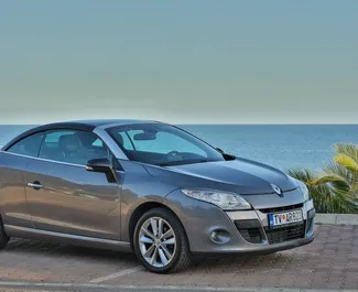 Front view of a rental Renault Megane Cabrio in Budva, Montenegro ✓ Car #4168. ✓ Automatic TM ✓ 4 reviews.