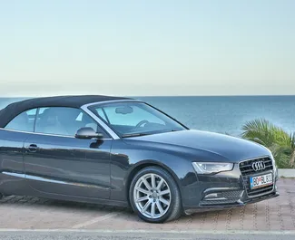 Front view of a rental Audi A5 Cabrio in Budva, Montenegro ✓ Car #4169. ✓ Automatic TM ✓ 3 reviews.