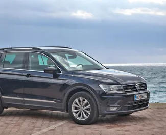 Front view of a rental Volkswagen Tiguan in Budva, Montenegro ✓ Car #5888. ✓ Automatic TM ✓ 6 reviews.