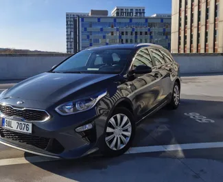 Front view of a rental Kia Ceed SW in Prague, Czechia ✓ Car #27. ✓ Automatic TM ✓ 5 reviews.
