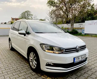 Front view of a rental Volkswagen Touran in Prague, Czechia ✓ Car #393. ✓ Automatic TM ✓ 1 reviews.