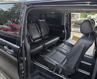 Interior of Mercedes-Benz Vito for hire in Montenegro. A Great 9-seater car with a Automatic transmission.