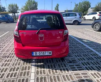 Front view of a rental Hyundai i10 in Burgas, Bulgaria ✓ Car #1665. ✓ Automatic TM ✓ 0 reviews.