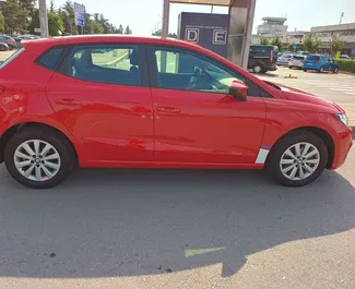 SEAT Ibiza 2023 car hire in Bulgaria, featuring ✓ Petrol fuel and 105 horsepower ➤ Starting from 14 EUR per day.