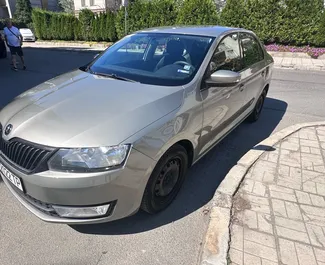 Front view of a rental Skoda Rapid in Burgas, Bulgaria ✓ Car #1649. ✓ Automatic TM ✓ 1 reviews.