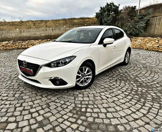 Front view of a rental Mazda 3 at Burgas Airport, Bulgaria ✓ Car #15215. ✓ Automatic TM ✓ 0 reviews.