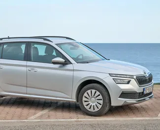 Front view of a rental Skoda Kamiq in Budva, Montenegro ✓ Car #15822. ✓ Automatic TM ✓ 0 reviews.