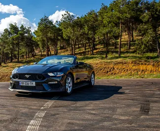 Nomas automašīnas priekšskats Ford Mustang Cabrio Tbilisi, Gruzija ✓ Automašīna #16289. ✓ Pārnesumu kārba Automātiskais TM ✓ Atsauksmes 0.